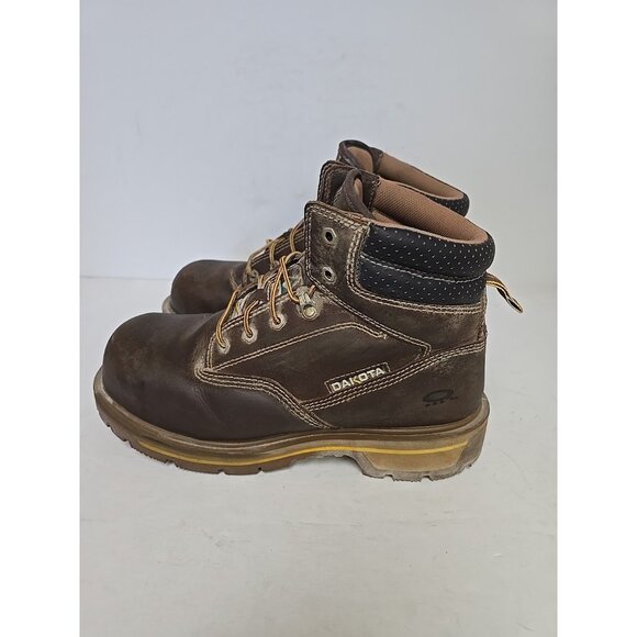 Dakota Men's 6'' Quad Comfort Steel Toe Comp. Plate Work Boots 6114 Brown 10.5W - Picture 5 of 7